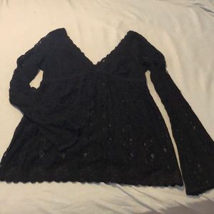 Lace bell sleeve top
